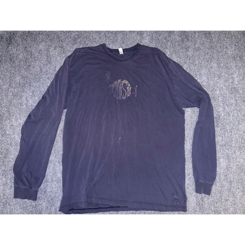 Phish Fall Tour 2009 Long Sleeve Shirt Mens XL Navy Blue Vintage hobo shredded